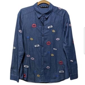 Zara Trafaluc Blue Denim Shirt
